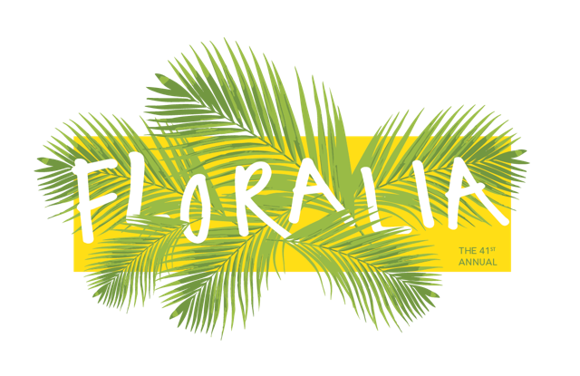Floralia 2018 logo of palm fronds and lettering