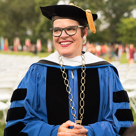 Katherine Bergeron, President of Connecticut College, at Convocation 2018