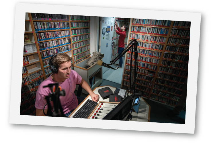 Student DJ in the college radio station