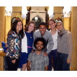 Sybil Bullock '14, second from left, is interning this summer at the Center for Cross-Cultural Learning in Rabat, Morocco. Bullock is one of 52 members of the Class of 2014 completing an international College-funded internship. (Homepage photo: Claire Wellbeloved-Stone '14 is interning with the World Wildlife Fund in the Galapagos Islands.) 